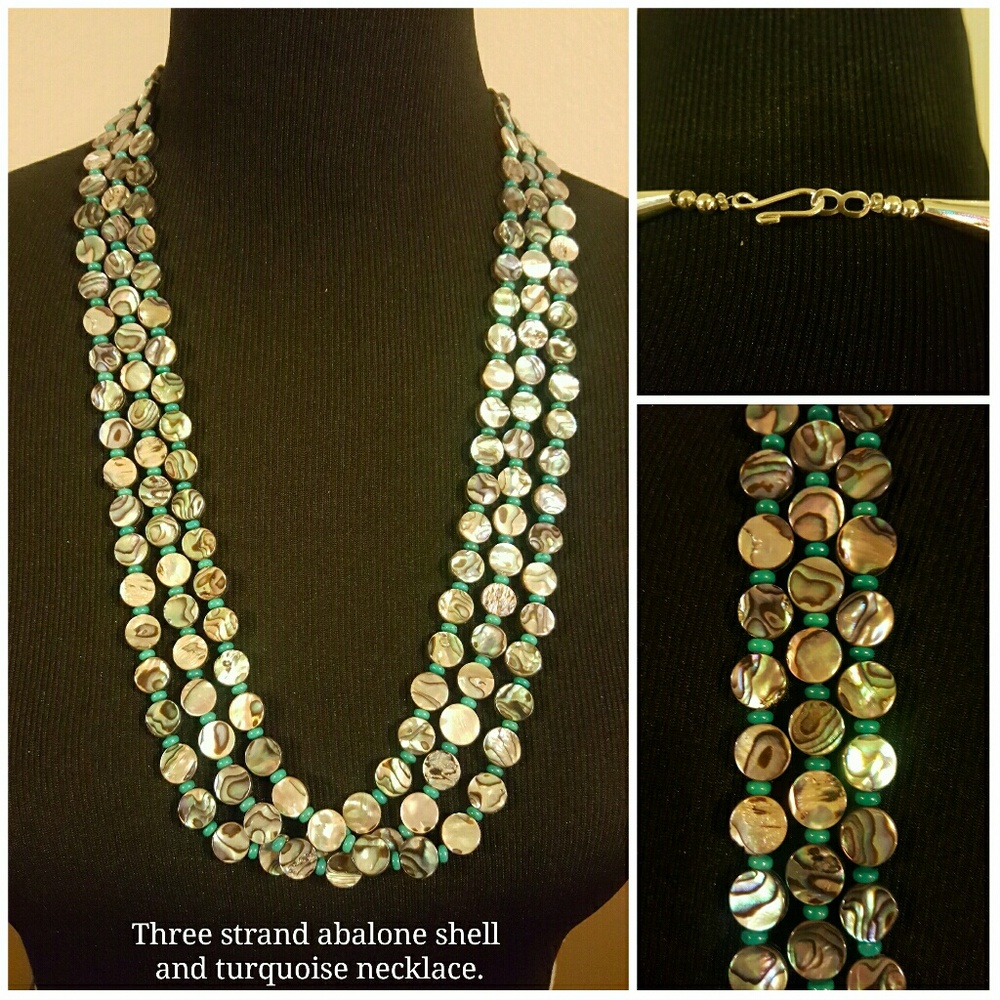 Abalone shell and turquoise necklace